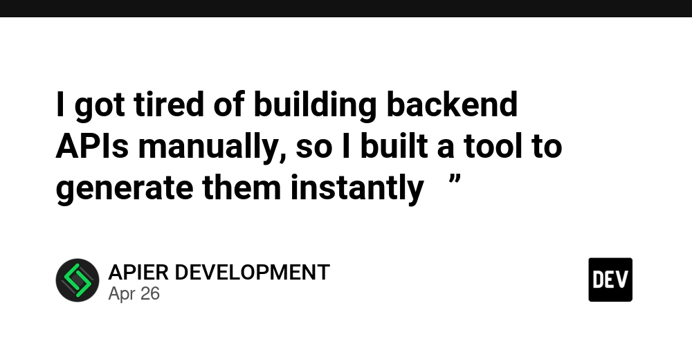 i-got-tired-of-building-backend-apis-manually,-so-i-built-a-tool-to-generate-them-instantly-”
