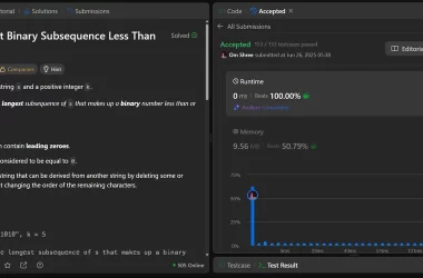-longest-binary-subsequence-k-–-leetcode-2311-(c++-|-javascript-|-python-)