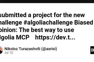 i-submitted-a-project-for-the-new-challenge-#algoliachallenge-biased-opinion:-the-best-way-to-use-algolia-mcp-https://dev.to/axrisi/self-documenting-mcp-one-step-algolia-setup-via-mcp-server-in-cursor-ide-1cm5