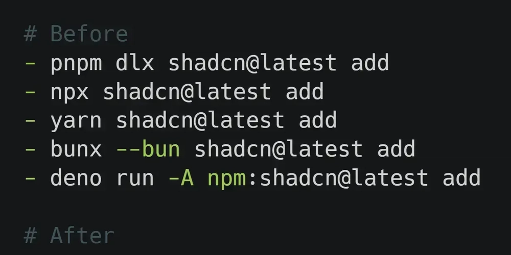 shadd:-global-shorthand-of-‘shadcn-add’-that-works-with-all-package-managers